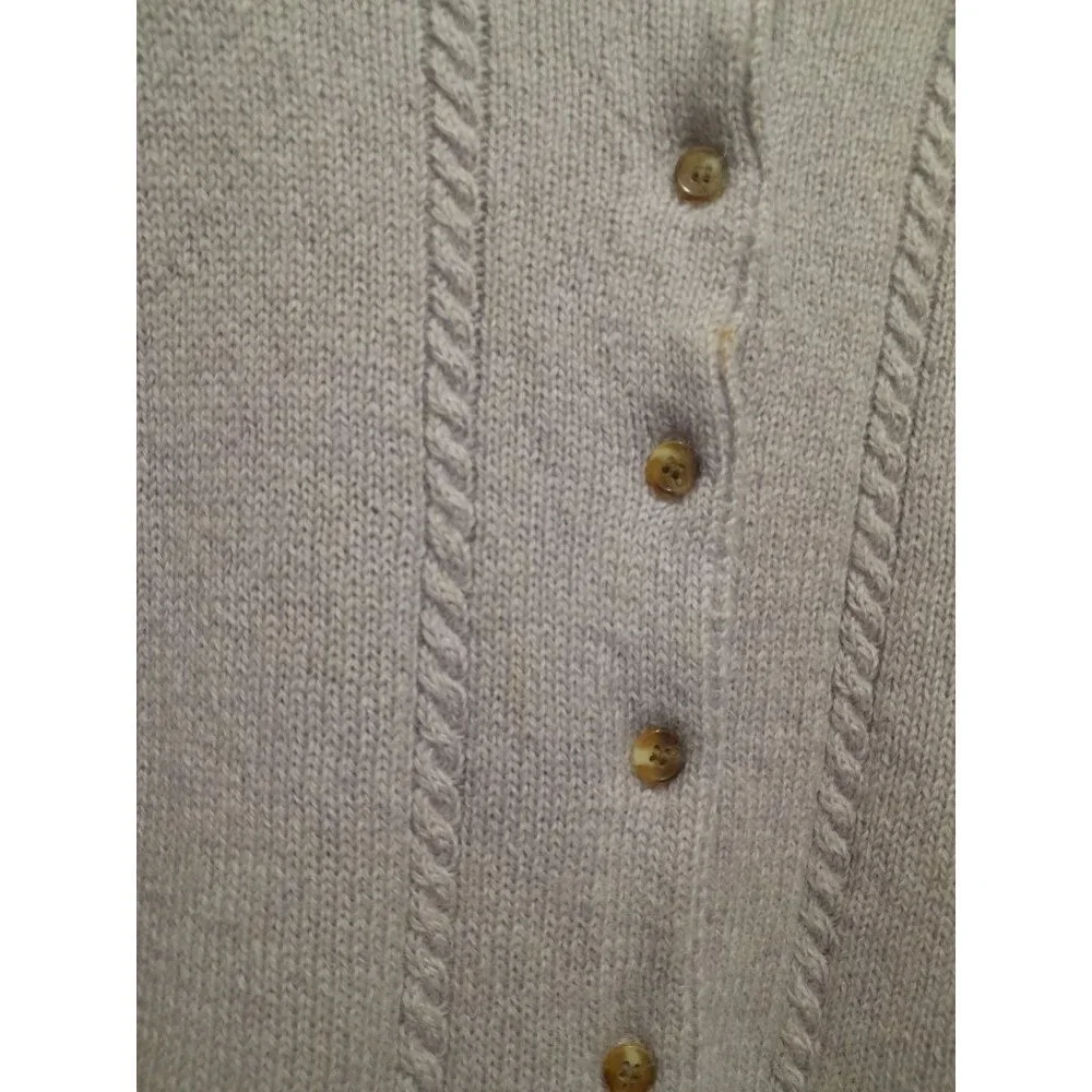 Vtg Gallagher Womens Shetland Wool Cable Knit Soft Size XL Cardigan  Lavender